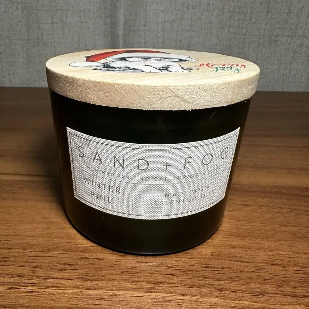 12oz Sand + Paws Kitten Christmas Holiday Soy Wax Candle